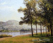 Pinturas de paisaje de la Reine at Rouen, arte de lona pintado a mano de alta calidad, con la luz del sol de la tarde, por parte de Camila Pissarro 2024 - compra barato