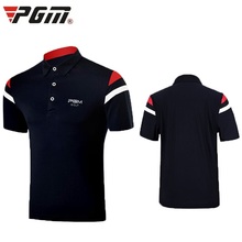 Pgm moda masculina camisas de golfe manga curta botão pescoço camisas de golfe casual respirável de secagem rápida sportwears para golfe d1039 2024 - compre barato