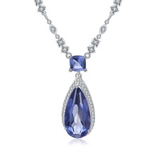 GEM'S BALLET 9.05Ct Natural Iolite Blue Mystic Quartz Water Drop Pendant Necklace 925 Sterling Silver Jewelry For Women Wedding 2024 - buy cheap