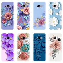 Funda de teléfono para Samsung Galaxy S5, S6, S7 Edge, S8, Plus S9, flor rosa púrpura, funda trasera de silicona suave para Samsung Note 9, 8, 5, 4 2024 - compra barato