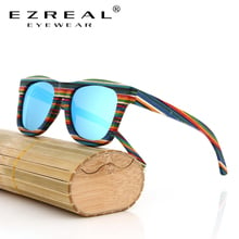 EZREAL Handmade Wooden Colorful frame Sunglasses Polarized Gafas Eyewear Eyeglasses Reflective lens Men Women Bamboo sunglasses 2024 - buy cheap