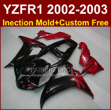 Vermelho preto fosco personalizar para yamaha carenagens yzf1000 02 03 yzf r1 carenagens personalizadas yzf r1 2002 2003 carroçaria + 7 presentes 2024 - compre barato