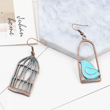 Creative Women Birdcage Bird Drop Earrings Asymmetry Animal Dangle Earrings For Women Fashion Jewelry Gift Bird Earrings 2024 - buy cheap