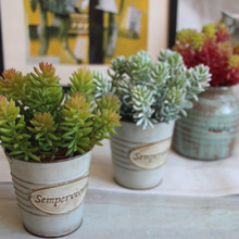 Vaso de plantas suculentas para decoração da casa e escritório, 6 garfos artificiais de lótus, paisagem decorativa, verde, suculentas para planta de jardim 2024 - compre barato