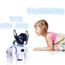 Robô cachorro inteligente, controle remoto sem fio, brinquedo eletrônico inteligente para aprendizagem de crianças, vs dinossauro elétrico 2024 - compre barato