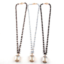 Модное женское ожерелье MOODPC с подвеской из искусственного кристалла, 40 см 2024 - купить недорого