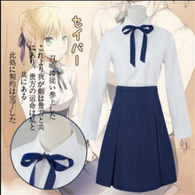 Cos Fate Stay Night Saber Cosplay Wigs Costumes Sailor Uniforms Women Dress Halloween Party Clothing Set A731 2024 - buy cheap