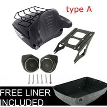 Motorcycle King Pack Trunk Luggage Rack Backrest with Speaker For Harley Tour Pak Touring Road King Street Electra Glide 14-20 2024 - buy cheap