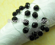 glass beades flower bulk napkin ring, black acrylic diamond wedding napkin holder 2024 - buy cheap