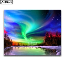 Full Square 5D Diamond Painting Sky Aurora Landscape 3d Sticker Diamond Embroidery Home Decoration Mosaic Artwork 2024 - buy cheap