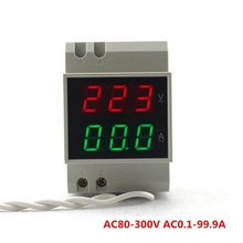 Din Rail AC Volt Amp Meter Voltage Current Meter AC 80-300V AC 0-100A & 200-450V 0.1-99.9A LED Display Digital Voltmeter Ammeter 2024 - buy cheap