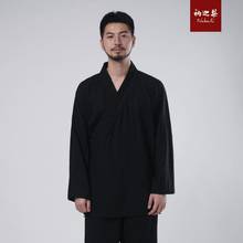 Chinese Traditional Style Mens Womens Suit Shirt Pants Kung Fu Tai Chi Hanfu Zen Clothes Cotton Linen Black Summer Thin Nakali 2022 - купить недорого