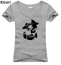 Camiseta de manga corta de algodón con cuello redondo para mujer, ropa de pareja Tupac Shakur, 2Pac Makaveli 2024 - compra barato