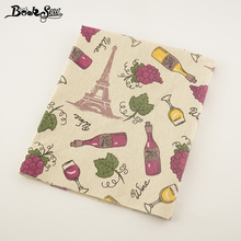 Booksew Home Textile Cotton Linen Fabric Printed Wine Style Sewing Material Tissu Tablecloth Pillow Bag Curtain Cushion Zakka 2024 - buy cheap