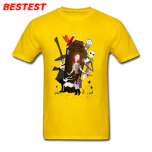 T-Shirt Mens Sceleton Christmas T Shirt Nightmare Comics T-shirts For Men Pure Cotton Clothing Hip Hop Tshirt Personalized Tees 2024 - buy cheap