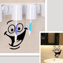 Smiley Face WC Toilet Decal Room Art Decor Funny Bathroom Kitchen Wall Sticker 2024 - buy cheap