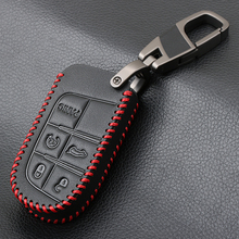 Carro accessaries 5 botões de couro capa chave do carro escudo para jeep compass grand cherokee para chrysler 300c wrangler dodge chave casos 2024 - compre barato