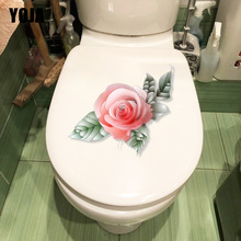 YOJA 21.7*22.7CM Red Rose With Leaves Fashion Bedroom Wall Stickers Mural Toilet WC Decor T1-0751 2024 - buy cheap