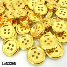 100pcs 5/8" gold plastic buttons 4 holes buttons fit sewing clothes accessories crafts 15.0mm buttons 2024 - buy cheap