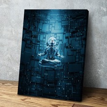 Modular fotos parede de arte cartaz 1 painel meditação astronauta impresso pintura em tela decoração para casa sala estar quadro 2024 - compre barato