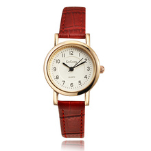 Relógio de pulso feminino elegante, relógio de pulso simples e elegante de quartzo com pulseira de couro estiloso para mulheres 2021 2024 - compre barato