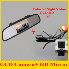 2in1 Car parking assistance system 4.3" mirror monitor and car parking rearview backup CCD camera for Mitsubishi Outlander 2024 - buy cheap