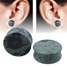 Fashion New arrival Ear Plugs Tunnels Flesh Green Natural Stone Women Men Piercing Ear Plug Expanders Earring Body Jewelry 2024 - buy cheap