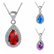 High quality 925 Sterling Silver  Pendant Necklace Clear CZ Crystal Necklace For Women Wedding Necklaces & Pendants 2024 - buy cheap