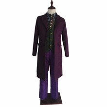 Fantasia joker cavaleiro das trevas, traje joker clássico para cosplay, dia das bruxas, conjunto completo de fantasia personalizada, 2024 - compre barato