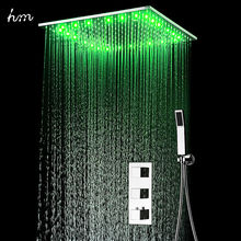 Juego de ducha termostática oculta SUS304, Panel terminado de espejo con cabezal de ducha LED de techo integrado de 20 ", SPA de niebla de lluvia hm 2024 - compra barato