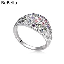 BeBella-Anillo de dedo de cristal hecho con cristal checo genuino para niña, 5 colores, para fiesta, regalo de Navidad 2024 - compra barato