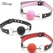 Thierry Siliconeb Ball Gag Open Mouth Gag Adult Erotic Lipstic Vibrator Sex Toys for Couples Bondage Adult Game Sex Shop 2024 - buy cheap