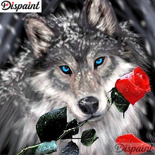 Dispaint Full Square/Round Drill 5D DIY Diamond Painting "Wolf flower" Embroidery Cross Stitch 3D Home Decor A10450 2024 - buy cheap