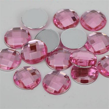 6-30MM DIY Bling Lt Pink Round Lattice Faceted Acrylic Rhinestones Flatback Acrylic Stone for Hand Craft Art Decoration 2024 - buy cheap