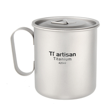 Tiartisan Titanium Mug Coffee Tea Cup Ultralight Milk Mug Fixed Handle Drinkware For Home Drinkware Titanium Cup 420ml Ta8353 2024 - buy cheap