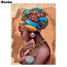 Art&Crafts DIY Full Cross Stitch Diamond Painting Africa/woman/girl 5D Diamond Mosaic Embroidery Needlework Rhinestones decor 2024 - buy cheap