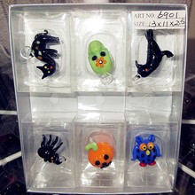 Custom handmade black murano glass cat figurines horror Halloween cartoon animal ornaments Home Furnishing gardening decoration 2024 - buy cheap