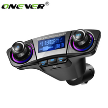 Onever Car FM Transmitter Modulator MP3 Player Bluetooth 4.0 Hands-free Stereo Audio Receiver Adapter with USB Charging Port 2024 - buy cheap