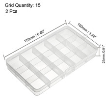Uxcell-recipientes fixos para componentes eletrônicos, 2 peças, 12/15/6/7 grades, branco claro, caixa de armazenamento 2024 - compre barato