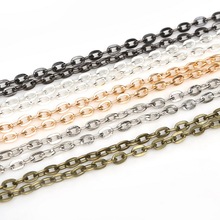 5m/strand Rhodium/Silver/Gold/GunMetal /Antique Bronze Plated Necklace Chains Metal Iron Chain for DIY Jewelry Findings 5x4mm 2024 - buy cheap