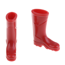 Botas de lluvia de goma roja, Botines altos de estilo Rural, para jardín, porche, casa de muñecas, accesorios para zapatos en miniatura 2024 - compra barato