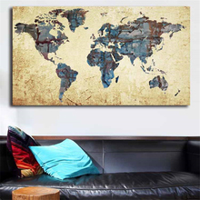 Mapa do mundo do vintage motivacional parede arte da lona posters quadros de pintura para o escritório quarto decoração casa quadro 2024 - compre barato