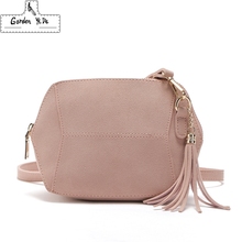 Fashion Matte PU Leather Shoulder Bags Candy Color Shell Women Messenger Bags Crossbody Tassel Ladies Bag Handbags 2024 - купить недорого