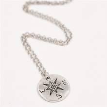 Box chain necklace not all who wander are lost Compass Necklace Find your true north and south direction necklace wholesale 2024 - buy cheap