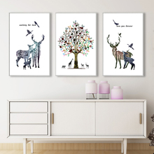 Abstract Deer Forest Landscape Wall Art Canvas Painting Nordic Posters and Prints Decorative Wall Pictures Decor for Living Room 2024 - buy cheap