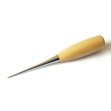 Wooden Handle Awl Leather Canvas Punching Clicker Stitching Sewing Repair Tool 2024 - buy cheap