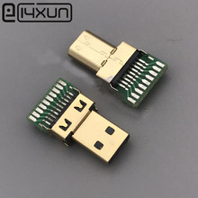 EClyxun 10 шт./лот мини микро HDMI мужские разъемы позолоченный D Тип штекер с PCB разъем Micro-HDMI 2024 - купить недорого