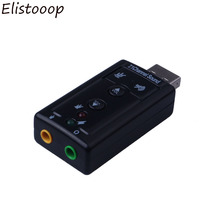 Elistooop venda Quente Mini 7.1 CH Canal USB placa de Som Externa Placa de Som Speaker Mic 3D Adaptador de Cartões para Desktop Notebook 2024 - compre barato