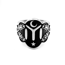 Fashion Turkey Religious Islam Allah Silver Color Stainless Steel Ring Moon and stars Man Ring Wholesale Muslim Rings Jewelry 2024 - buy cheap
