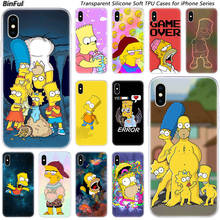 Мягкий силиконовый модный прозрачный чехол Homer Simpson для Apple iPhone 11 Pro XS MAX XR X 7 8 Plus 6 6s Plus 5 5C, чехол для телефона с рисунком из мультфильма «Гомер», iPhone 11 Pro, XS MAX, XR, X, 7, 8 Plus, 6, 6s Plus, 5, 5C, SE 2024 - купить недорого